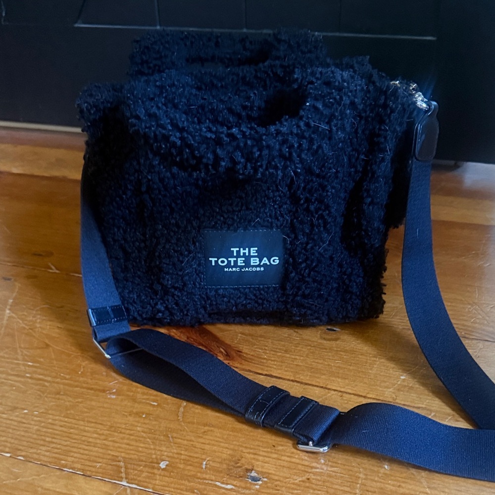 Marc Jacobs Black Sherpa The Tote Bag Mini Crossbody